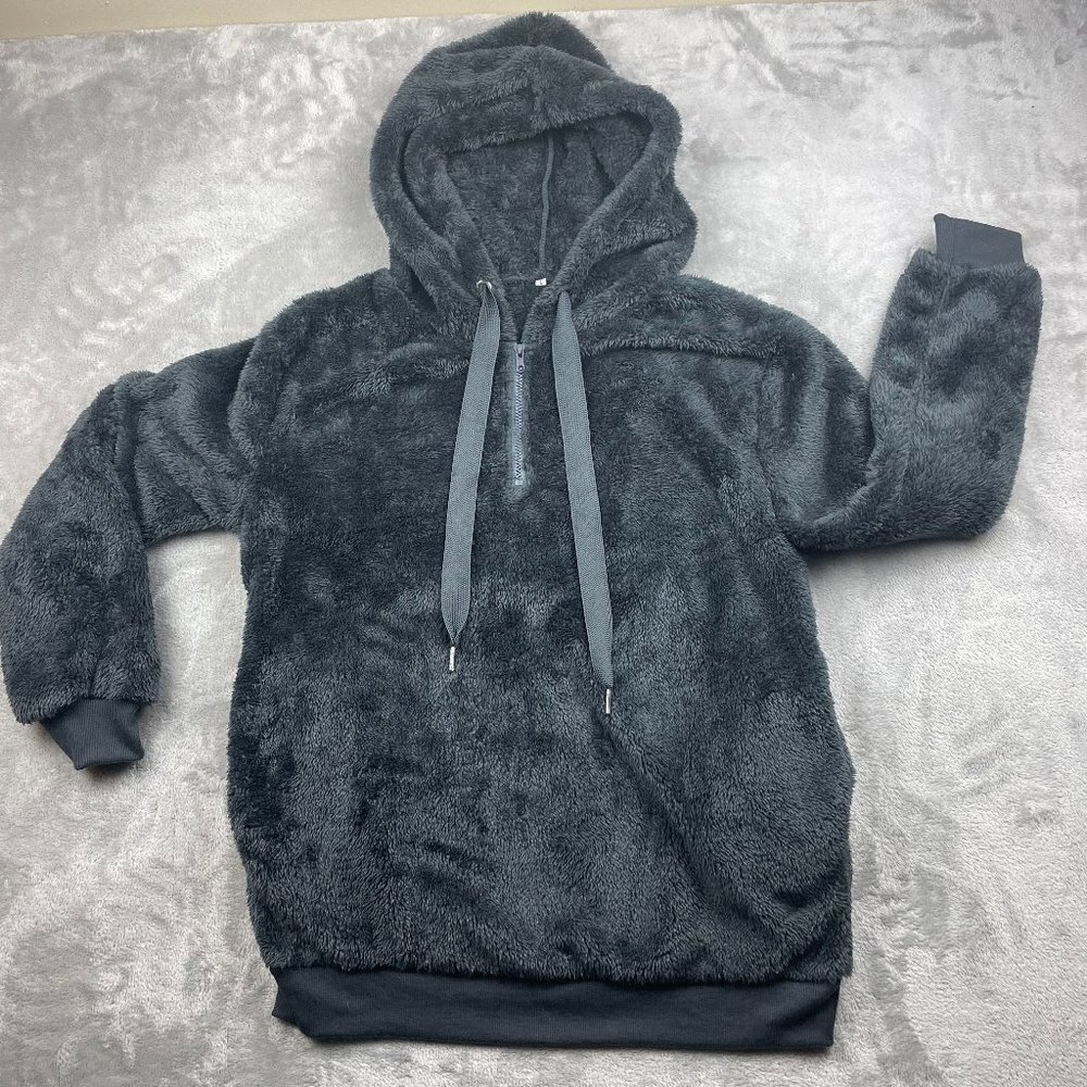 Hoodie Pullover Half Zip Fleece Jacket Women's Large